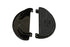 V-Twin Replica Driver Gloss Black Footboard Set with Logo - 27-0916
