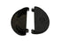 V-Twin Replica Driver Gloss Black Footboard Set with Logo - 27-0916