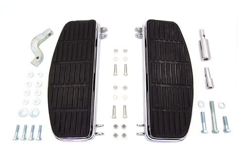 V-Twin Driver 'D' Shape Footboard Set Chrome - 27-0918