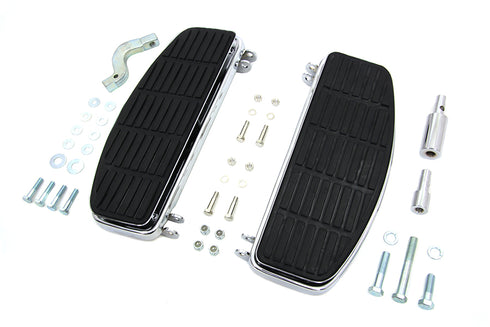 V-Twin Driver 'D' Shape Footboard Set Chrome - 27-0918