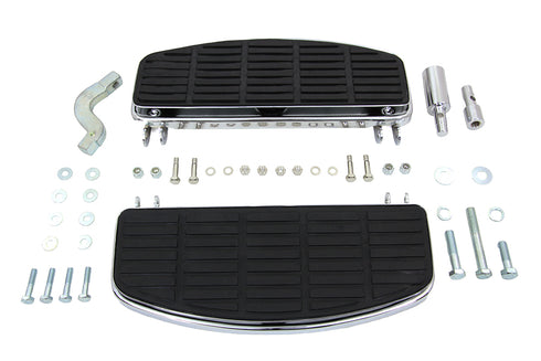 V-Twin Driver 'D' Shape Footboard Set Chrome - 27-0918