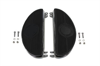 V-Twin Driver Vintage Footboard Set with Bullseye Pattern - 27-0927