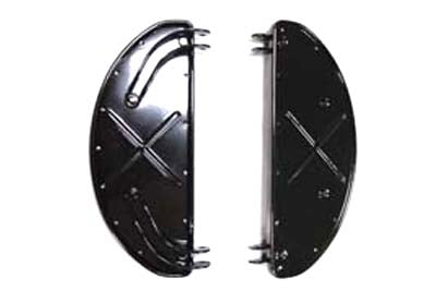 V-Twin Half Moon Footboard Set Gloss Black - 27-0947