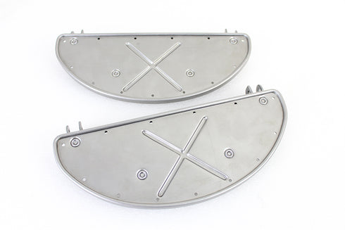 V-Twin Half Moon Footboard Set Raw - 27-1002