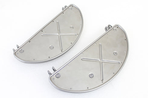 V-Twin Half Moon Footboard Set Raw - 27-1002