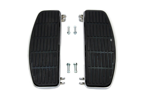 V-Twin FXRP Driver Chrome 'D' Shape Footboard Set - 27-1011
