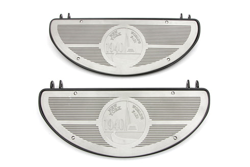 V-Twin Half Moon Footboard Set Black - 27-1045