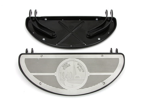 V-Twin Half Moon Footboard Set Black - 27-1045