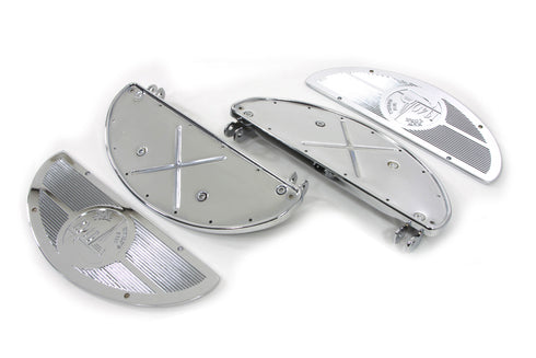 V-Twin Half Moon Footboard Kit Chrome - 27-1049