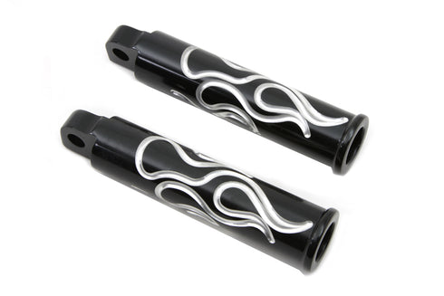 Wyatt Gatling Black Flame Style Footpeg Set - 27-1063