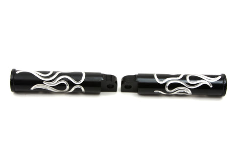 Wyatt Gatling Black Flame Style Footpeg Set - 27-1063
