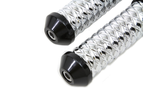Wyatt Gatling Chrome Bullet Style Footpeg Set with Black Ends - 27-1081