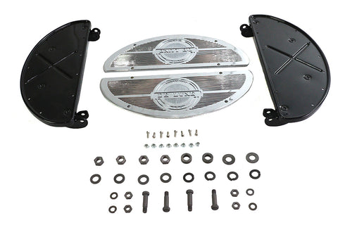 V-Twin Half Moon Footboard Set Black - 27-1240
