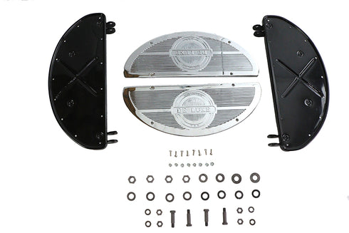 V-Twin Half Moon Footboard Set Black - 27-1240