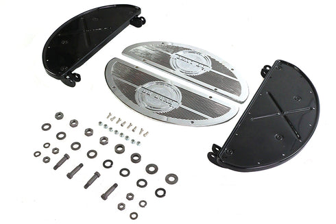 V-Twin Half Moon Footboard Set Black - 27-1240