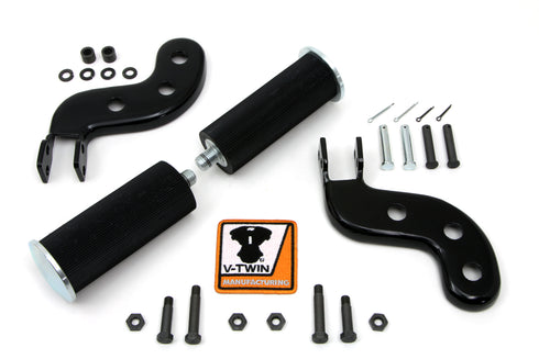 V-Twin Buddy Seat Footpeg Set Black - 27-1252