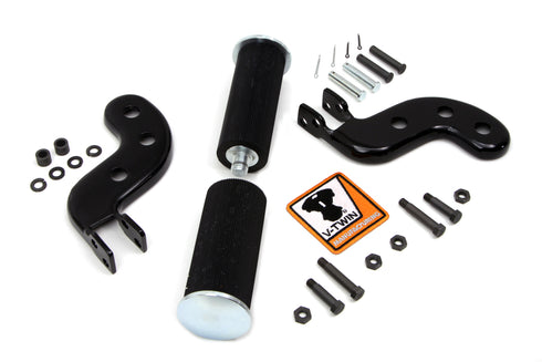 V-Twin Buddy Seat Footpeg Set Black - 27-1252