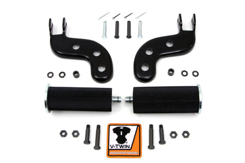 V-Twin Buddy Seat Footpeg Set Black - 27-1252