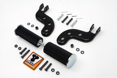 V-Twin Buddy Seat Footpeg Set Black - 27-1252