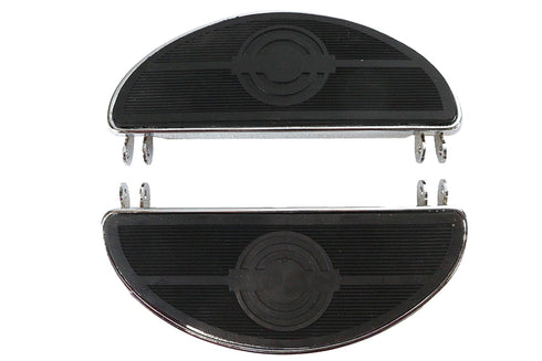 V-Twin Driver 'D' Shape Footboard Set Chrome - 27-1430