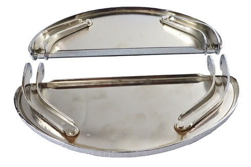 V-Twin Driver 'D' Shape Footboard Set Chrome - 27-1430