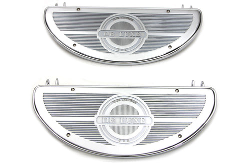 V-Twin Half Moon Footboard Set Chrome - 27-1535