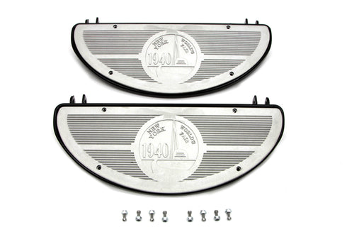 V-Twin Half Moon Footboard Set Black - 27-1542