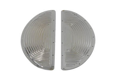 V-Twin Chrome Half Moon Footboard Mat Set - 27-1562
