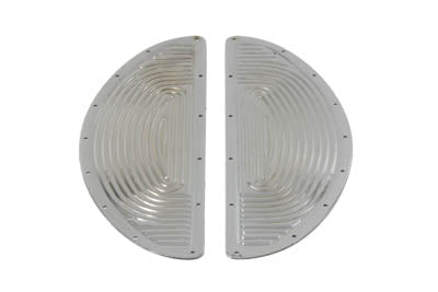 V-Twin Chrome Half Moon Footboard Mat Set - 27-1562