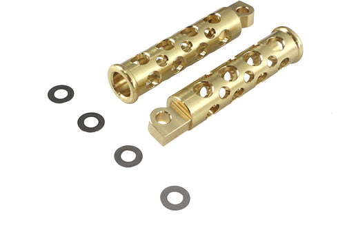 V-Twin Swiss Cheese Style Footpeg Set Brass - 27-1765