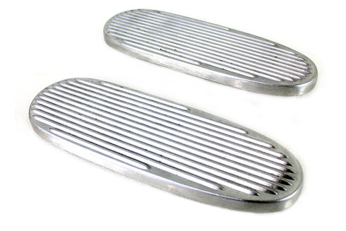 V-Twin Ribbed Polished Footboard Set - 27-1773