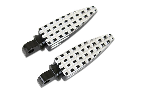Wyatt Gatling Black Adjustable Footpeg Set with Silver Highlights - 27-1783