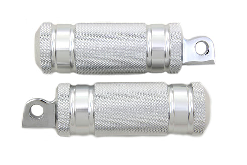 Wyatt Gatling Silver Knurled Four Grooved Footpeg Set - 27-2103