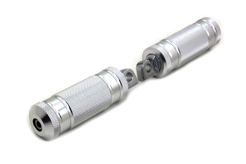 Wyatt Gatling Silver Knurled Four Grooved Footpeg Set - 27-2103