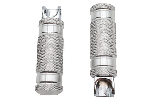 Wyatt Gatling Silver Knurled Four Grooved Footpeg Set - 27-2104