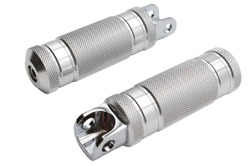 Wyatt Gatling Silver Knurled Four Grooved Footpeg Set - 27-2104