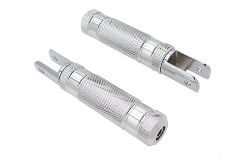 Wyatt Gatling Silver Knurled Four Grooved Footpeg Set - 27-2106