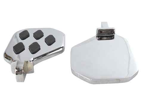 V-Twin Factory Sample Chrome Mini Footboard Set with Diamond Design - 27-2411