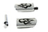 Wyatt Gatling Flame Style Adjustable Footpeg Set Chrome - 27-3547