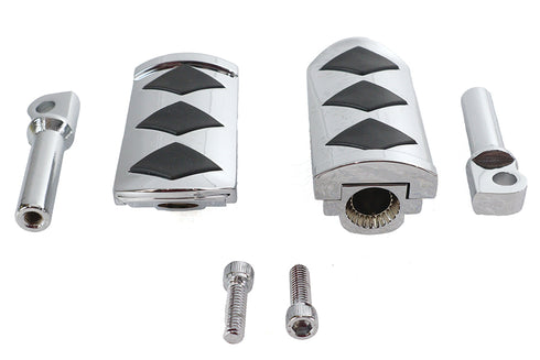 Wyatt Gatling Diamond Style Adjustable Footpeg Set Chrome - 27-3549