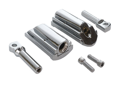 Wyatt Gatling Diamond Style Adjustable Footpeg Set Chrome - 27-3549