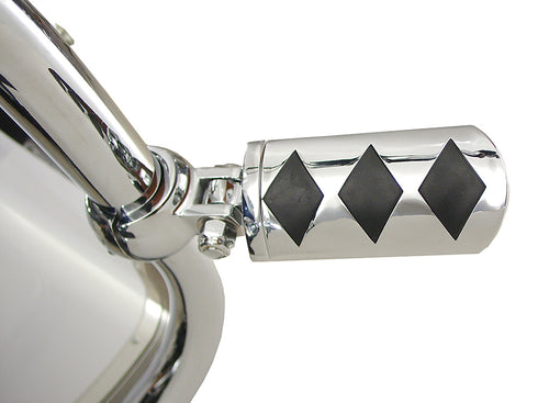 Wyatt Gatling Diamond Style Adjustable Footpeg Set Chrome - 27-3549