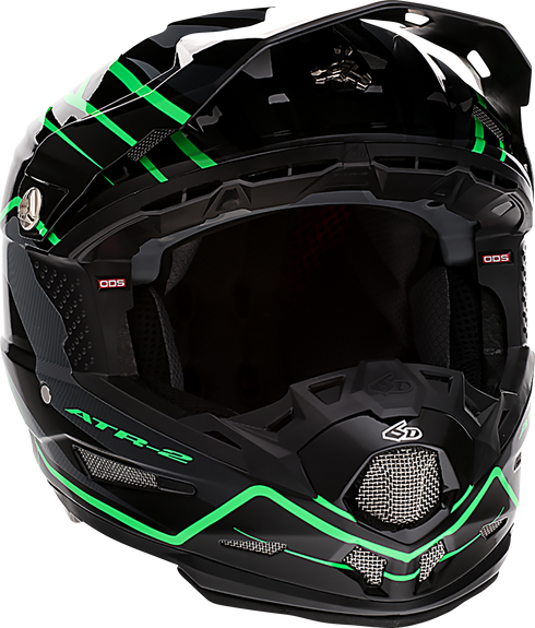 6D HELMETS ATR-2 Offroad Helmet - Phase - Black/Green - 2XL 12-2849