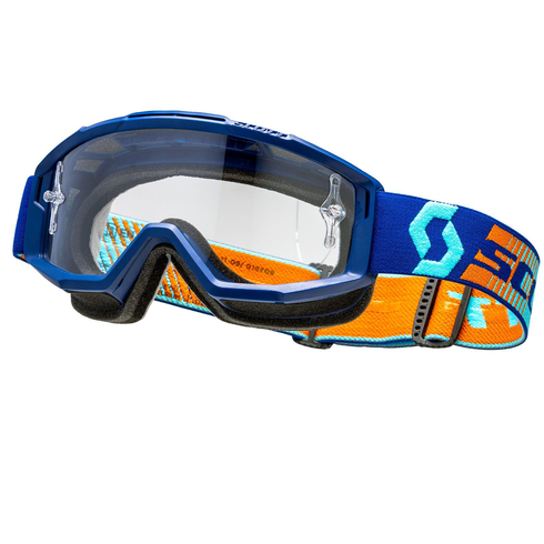 SCOTT Split OTG Goggle - Royal Blue/Orange - Clear Works 285537-7436113