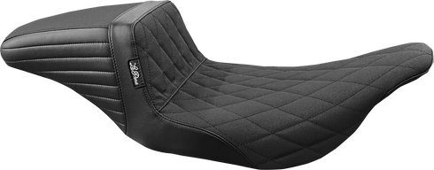 LE PERA Kickflip Seat - Double Diamond - Black - FL '97-'07 LH-597DD