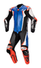 ALPINESTARS Racing Absolute v2 1-Piece Leather Suit - Metallic Blue/Black/White/Red Fluo - US 44 / EU 54 3156323718354