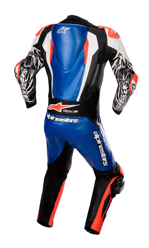 ALPINESTARS Racing Absolute v2 1-Piece Leather Suit - Metallic Blue/Black/White/Red Fluo - US 46 / EU 56 3156323718356