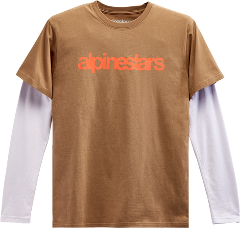 ALPINESTARS ALPINESTARS Stack Long-Sleeve Knit T-Shirt - Sand/Warm Red - Large 1213713002331L - 3030-23179
