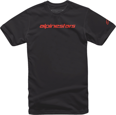 ALPINESTARS ALPINESTARS Linear Wordmark T-Shirt - Black/Warm Red - Large 1212720201523L - 3030-23195