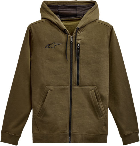 ALPINESTARS ALPINESTARS Asymmetrical Zip-up Hoodie - Military - 2XL 121351030690XXL - 3050-6433